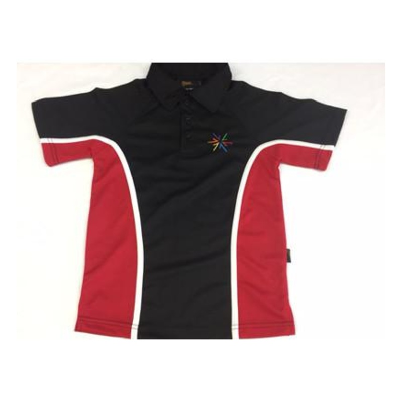 Black/Red Sports Polo Shirt (AWS) PRICE REDUCED (YEAR 8/9/10/11)