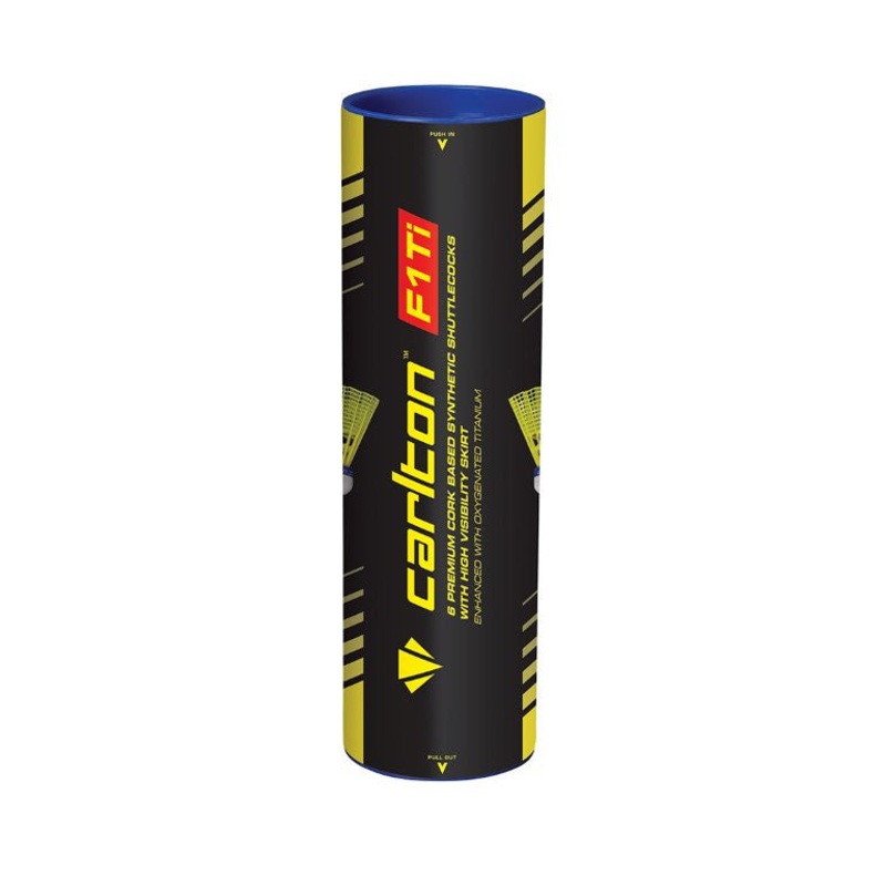 Carlton F1 Yellow Skirt With Cork Base Badminton Shuttles (Pack of 12)