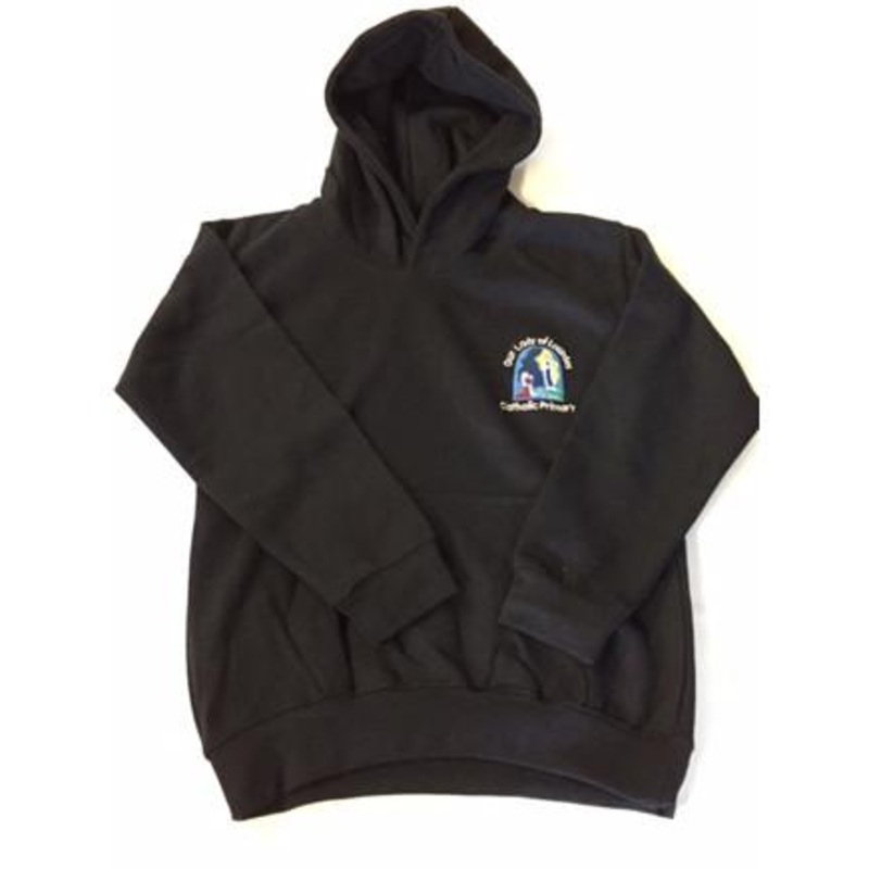 Navy Hoodie (OLOL)|Junior Age 5-6 (28″)|Junior Age 7-8 (30″)|Junior Age 9-11 (32″)|Junior Age 12-13 (34″)|Senior Size (36″)|Senior Size (38″)|Senior Size (40″)|Senior Size (42″)