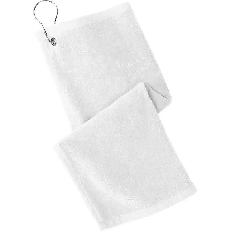 Port Authority PT400 Grommeted Hemmed Towel – White