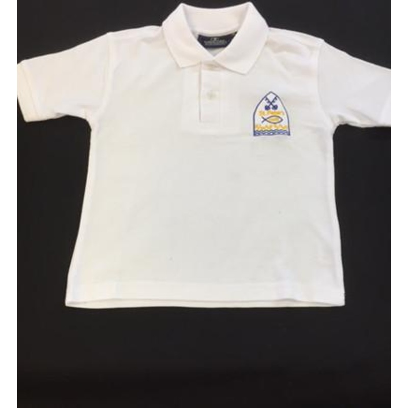 White Polo Shirt Embroidered (SP)