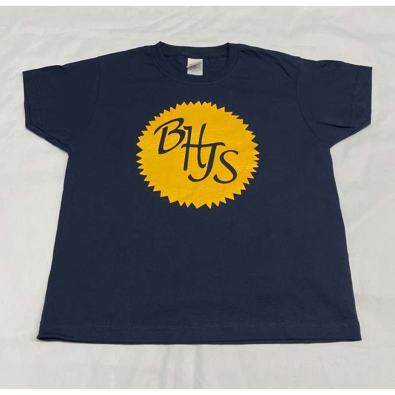 Navy Tee Shirt Printed (BHJS)|5-6 (26-28)|7-8 (30)|9-11 (32)|12-13 (34)|Small (35-37)|Medium (38-40)|Large (41-43)
