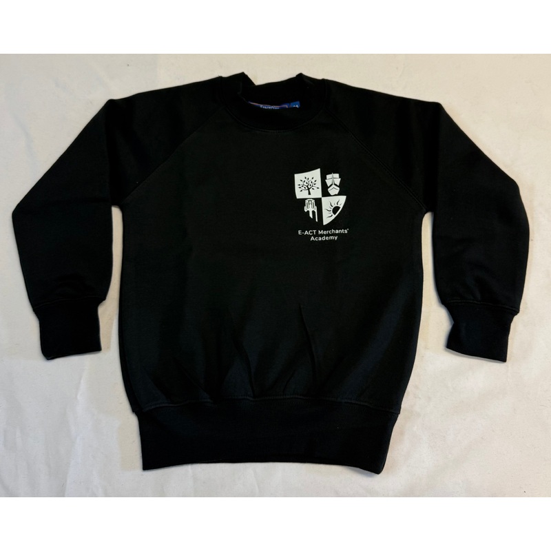 Black Sweatshirt (MER)|3-4 (24″)|5-6 (26″)|7-8 (28″)|9-10 (30″)|11-12 (32″)|13-14 (34″)