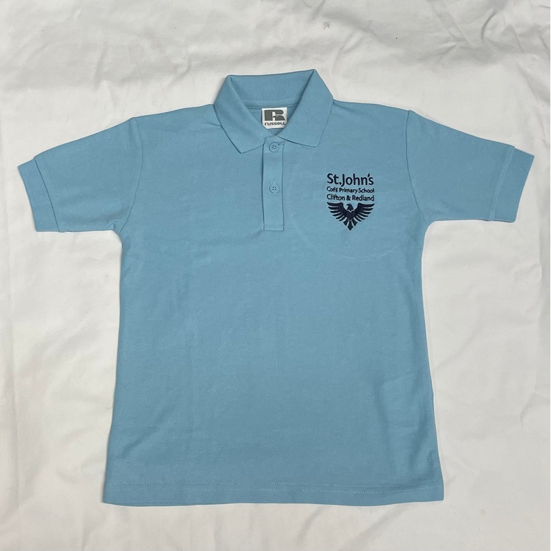 Sky Polo Shirt (STJC&R)|3-4|5-6|7-8|9-10|11-12|XS|Small