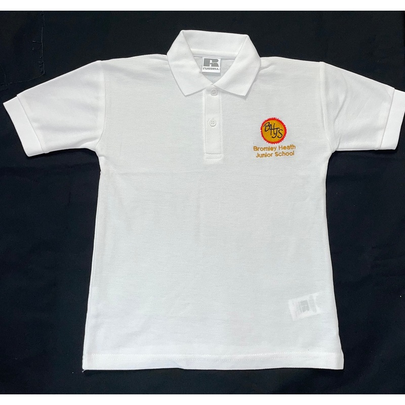 White Polo Shirt Embroidered (BHJS)