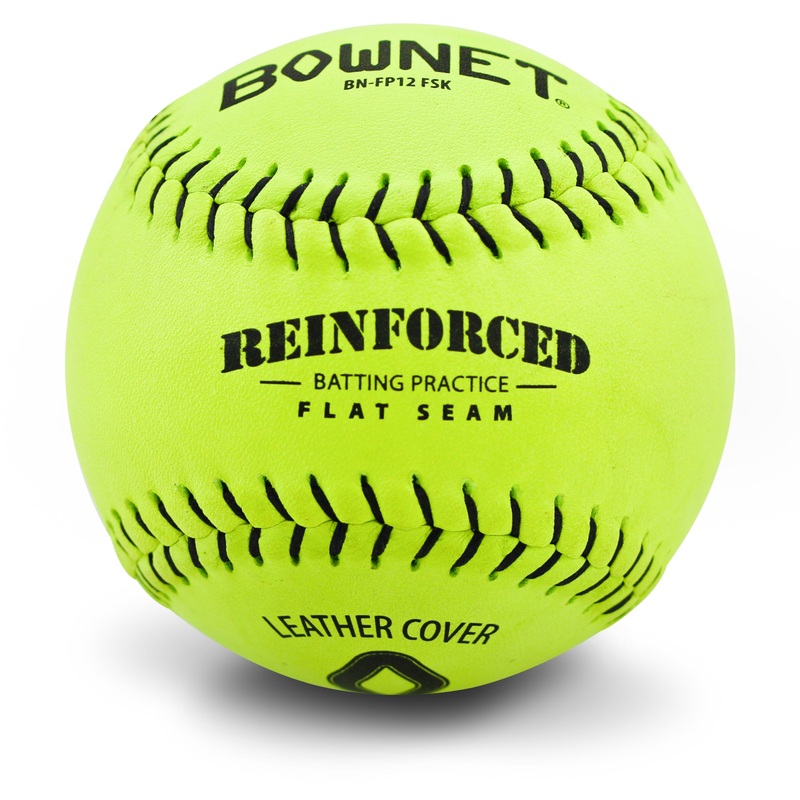 12 Official Fastpitch Premium Optic Leather Flat Seam Softballs(BN-FP12 FSK)