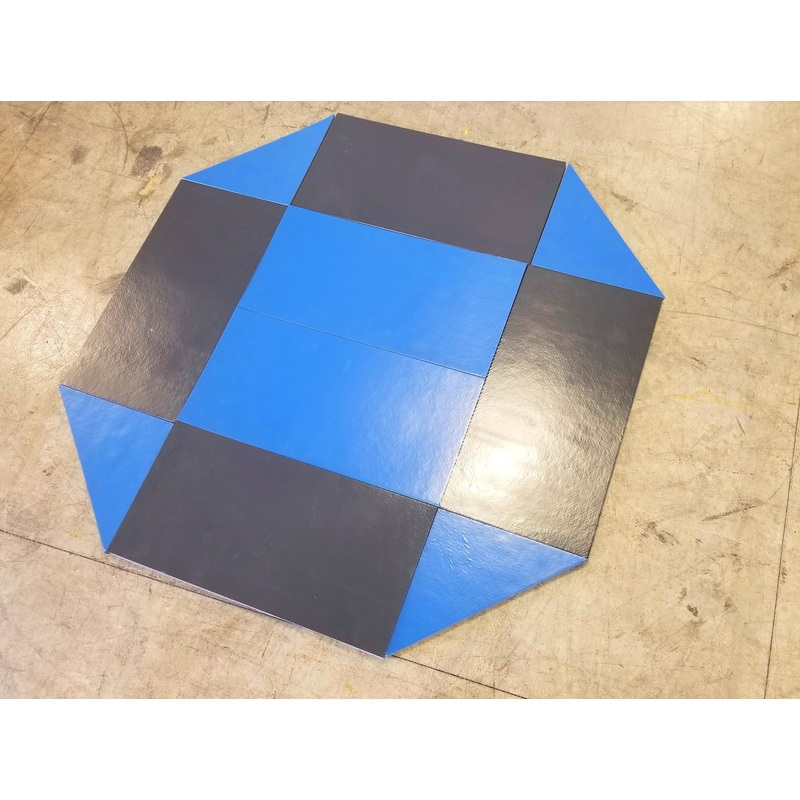 8′ x 8′ remnant octagon wrestling mat Black and Blue