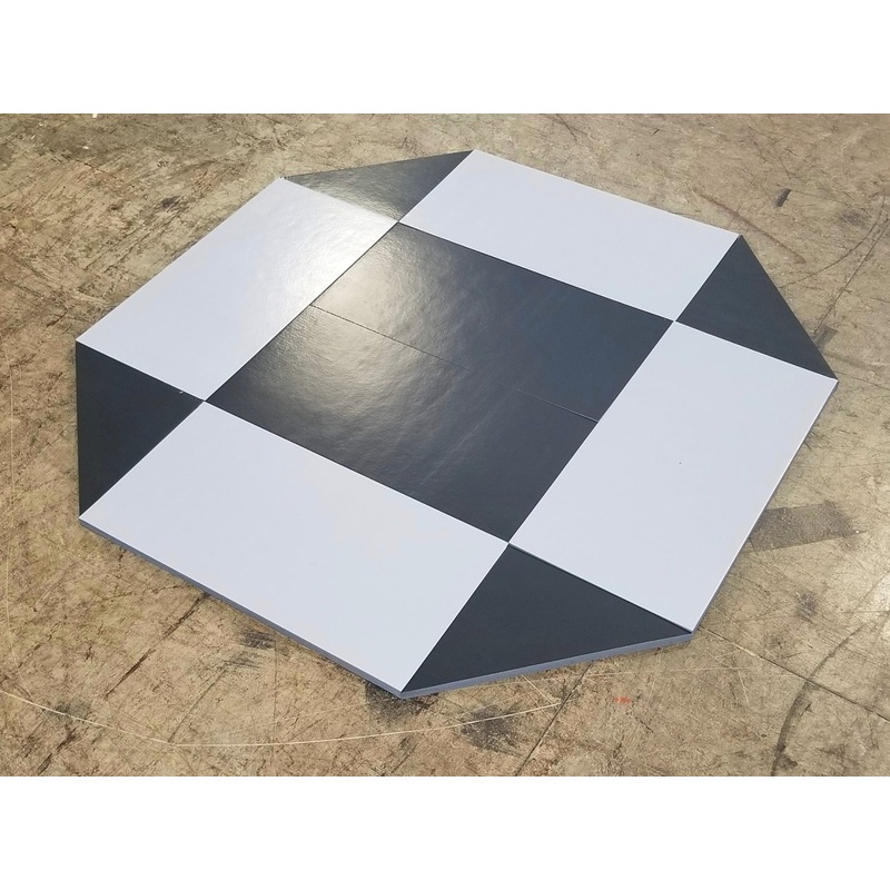 8′ x 8′ remnant octagon wrestling mat Black and Gray