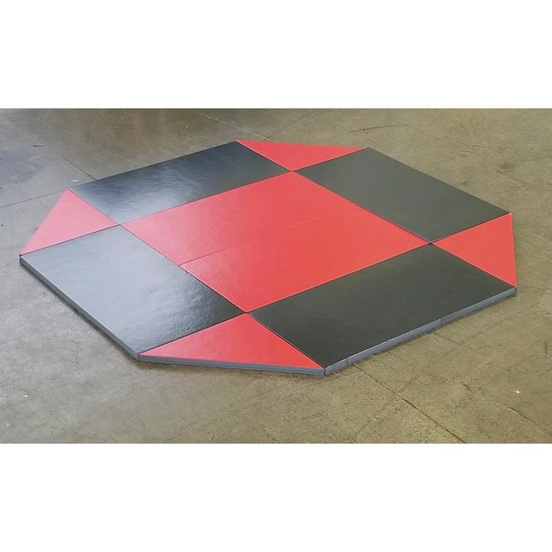 8′ x 8′ remnant octagon wrestling mat Black and Red Vinyl