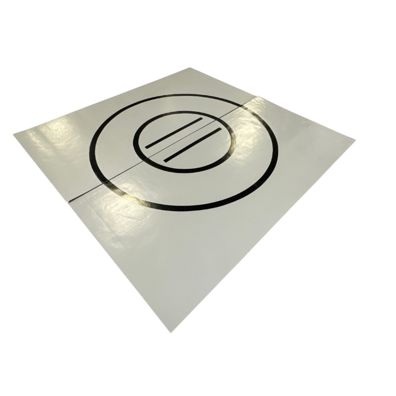 CLEARANCE 8′ x 8′ x 1 3/8 Roll-Up Wrestling Mat-Grey Mat with Black Circle and Lines