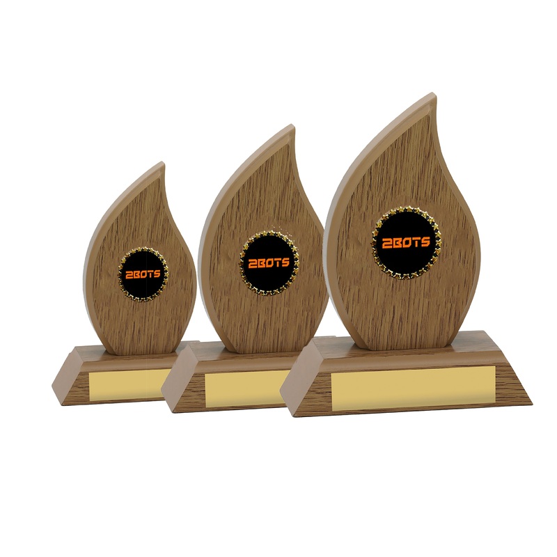 WOOD FLAME AWARDS – (FREE TITLE PLAQUE)