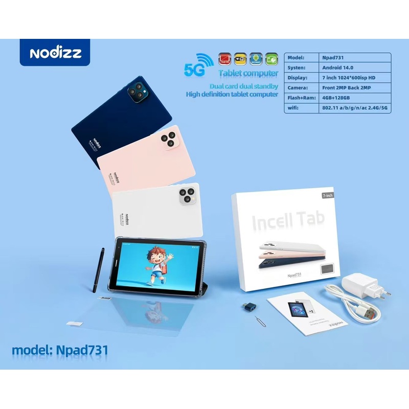 Nodizz Npad731 5G Tablet computer.