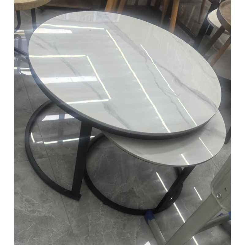 Two in one table set with marble table top.