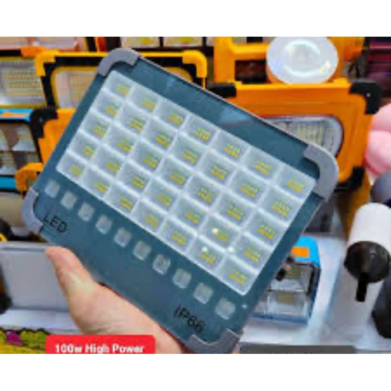 100 watts lasts 3hrs solar and power charged flood lights