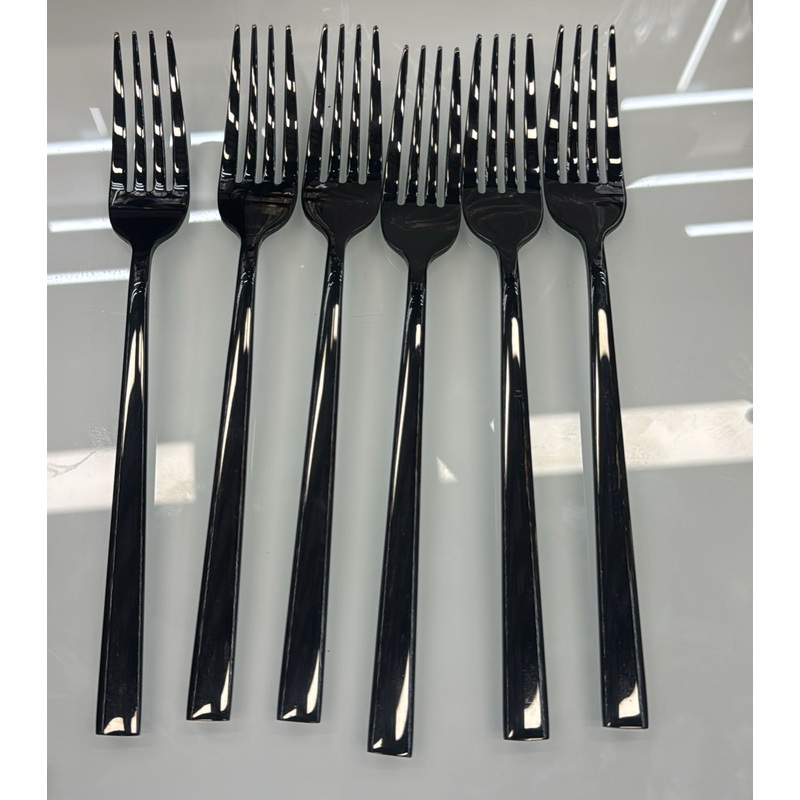 Chrome black very beautiful high quality 6 pcs spoon set