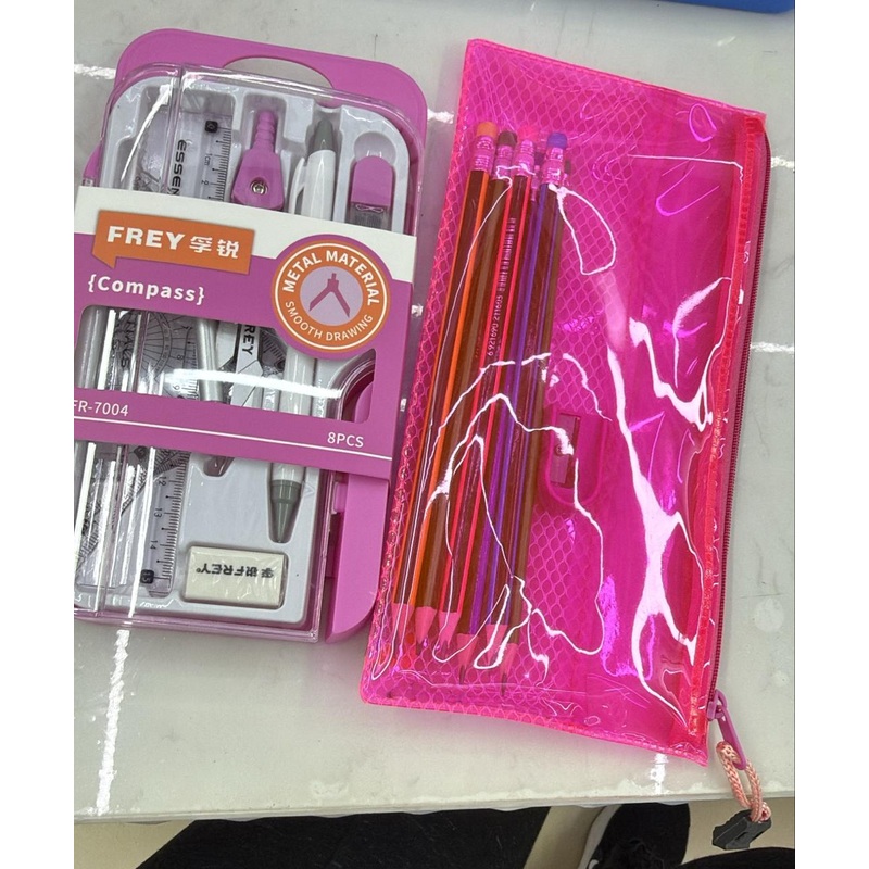 Girl pack pencil and Geometry Set