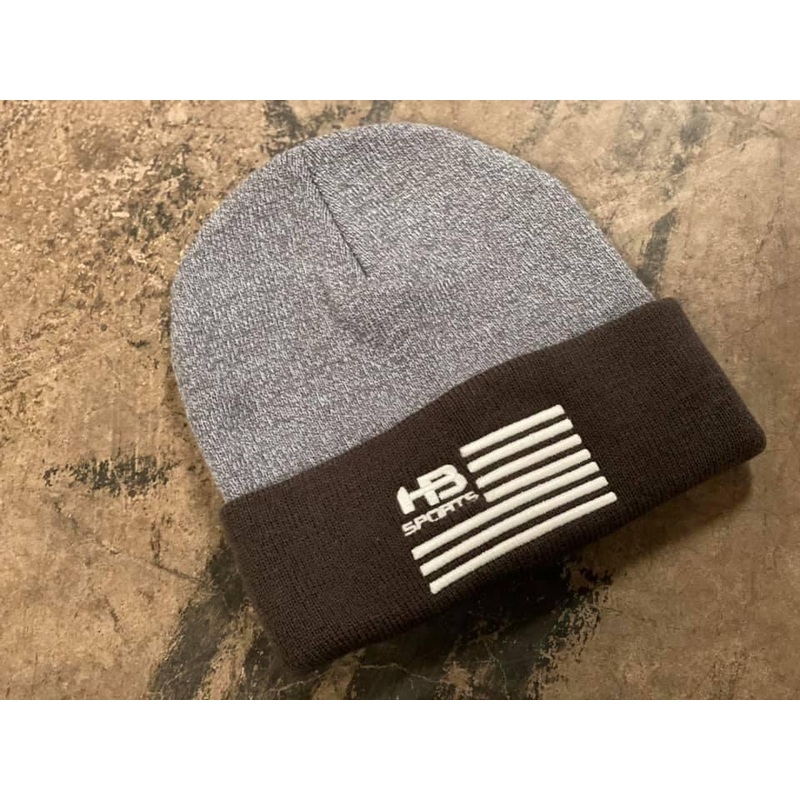 HB Sports American Flag Logo Two-Tone Cuff Beanies: Graphite