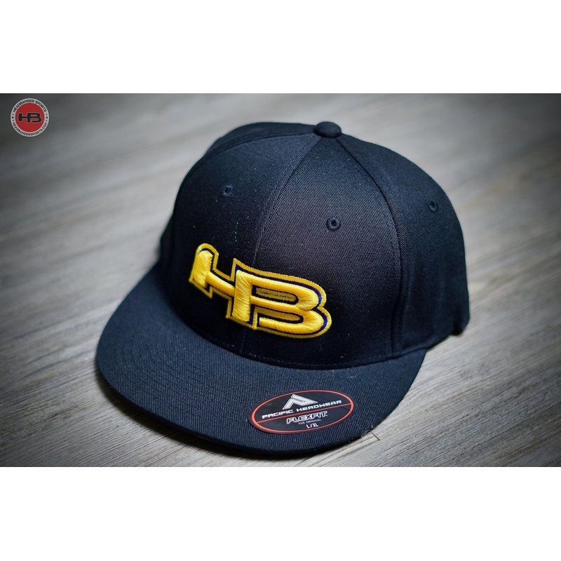 HB Sports Exclusive ES811 Fitted Hat: Black and Yellow