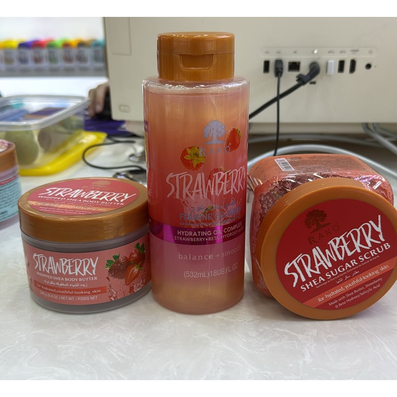 Strawberry Set of 3 self care kit