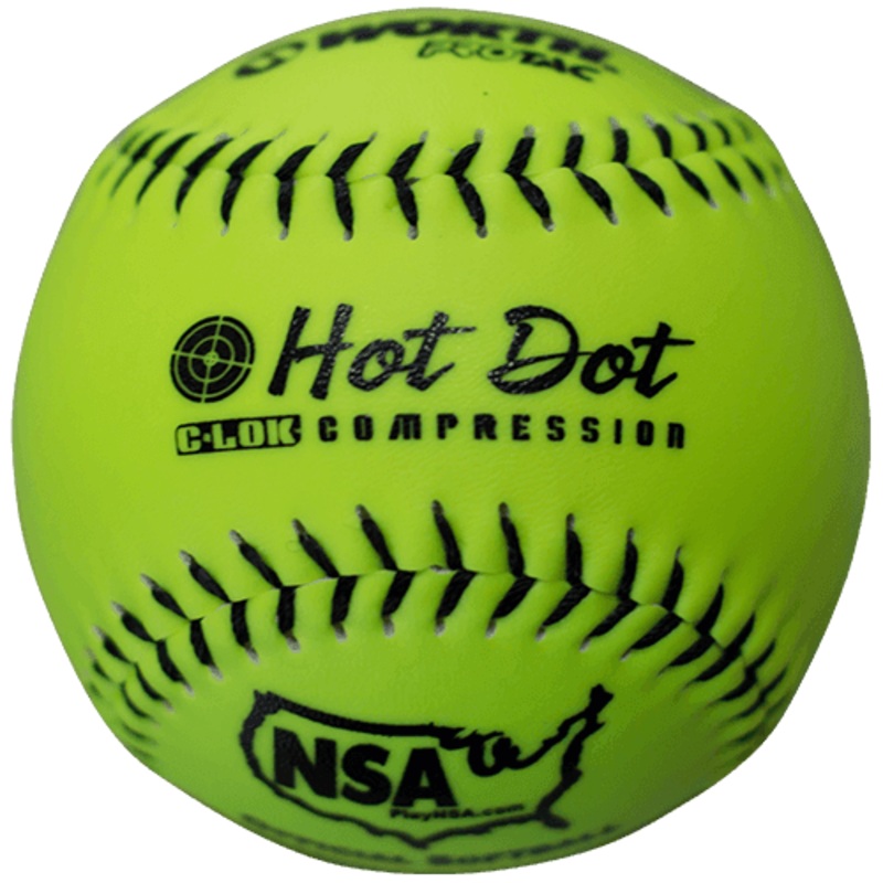 Worth 11 Hot Dot NSA Slowpitch Softballs 52/275 (Dozen): NO11SY