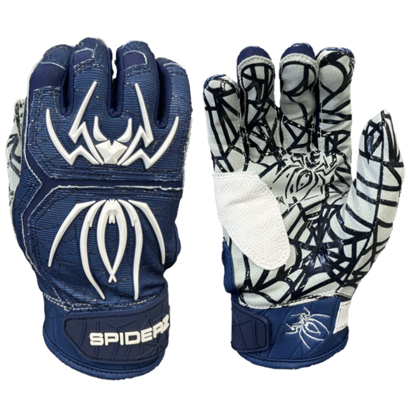 2023 Spiderz HYBRID Batting Gloves: Navy/White