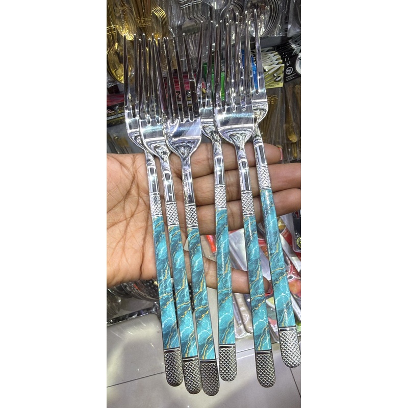 6 pcs mixed color fork set