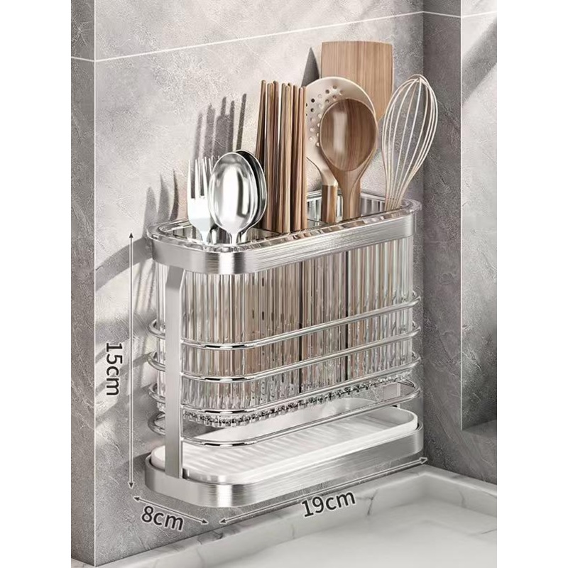 Acrylic and stainless shell spoon stand