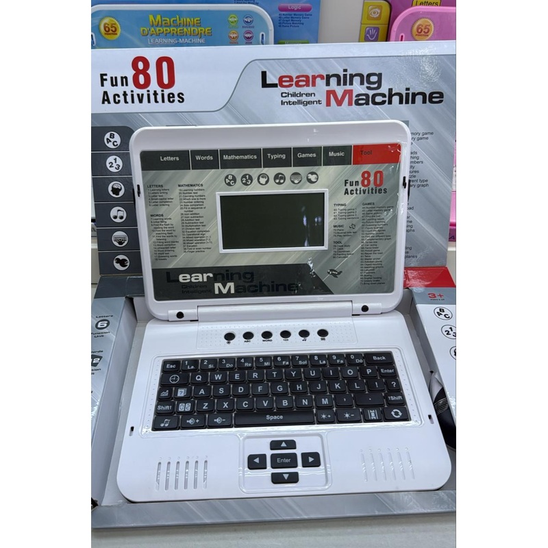 Big screen unisex kids engaging laptop