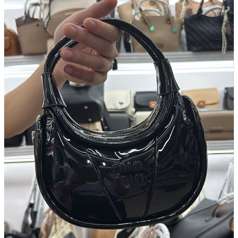 Black Patent Leather Mini Handbag