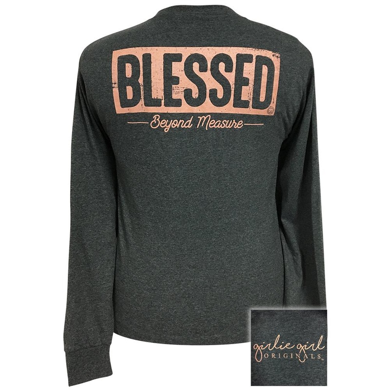 Blessed-Black Heather LS-1926|Black Heather|Adult Small|Adult Medium|Adult Large|Adult X Large|Adult XX Large|Adult XXX Large