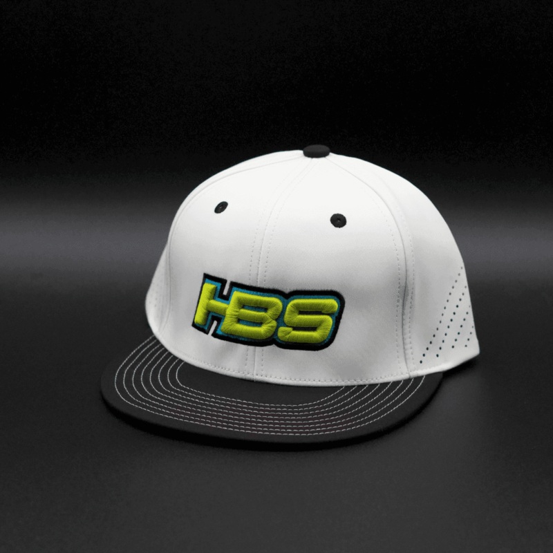 HB Sports (HBS Logo) Exclusive ES471 Fitted Flexfit Baseball and Softball Hat: Lime Lights