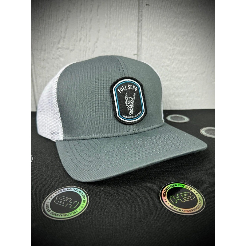 Headbanger Sports FULL SEND LIfestyle Snapback Hat: Graphite / White