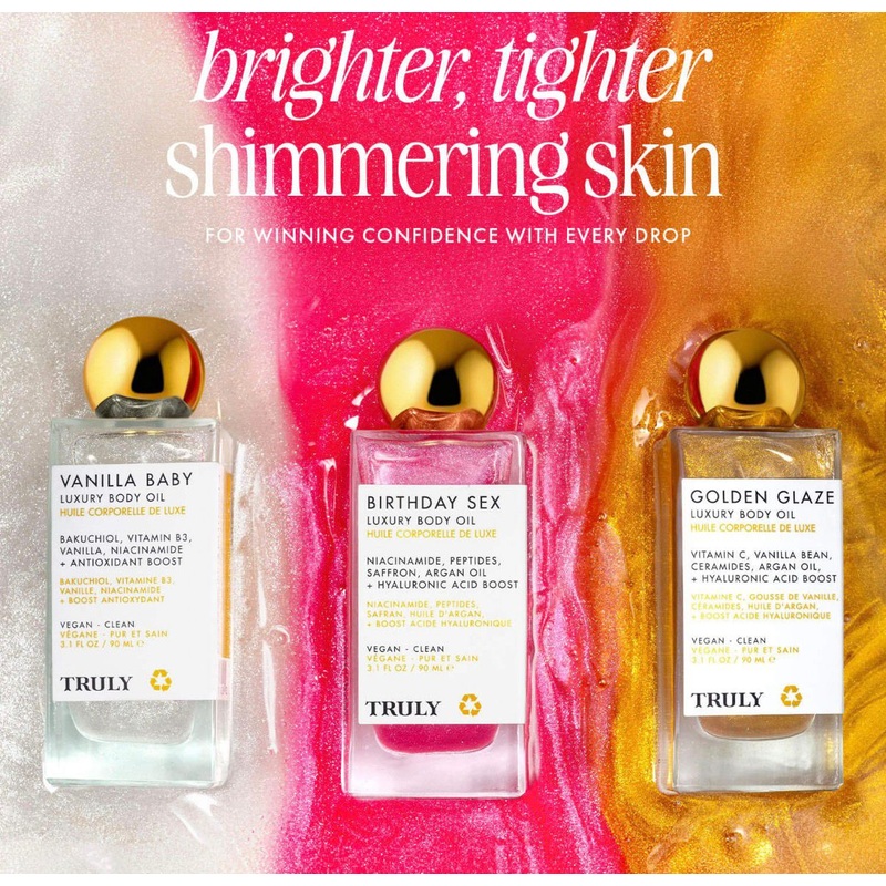 Set of 3 luxury body oils with shimmer