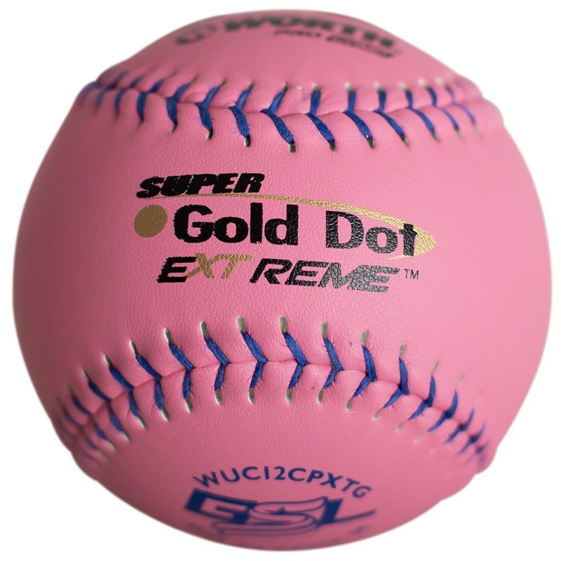 Worth Pink 12 GSL Super Gold Dot Extreme 40/325 Slowpitch Softballs (Dozen): WUC12CPXTG