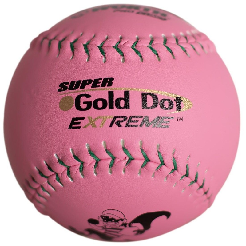 Worth Pink 12 ISA Super Gold Dot 44/400 Slowpitch Softballs (Dozen): WIS12CP