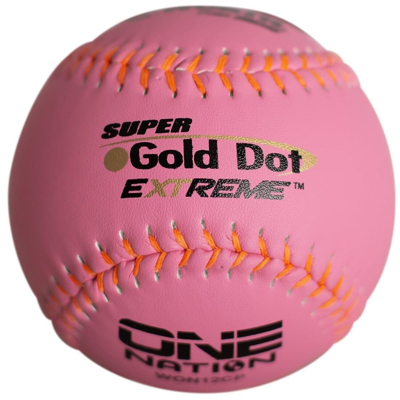 Worth Pink 12 One Nation Super Gold Dot Extreme 40/325 Slowpitch Softballs (One Dozen): WON12CP