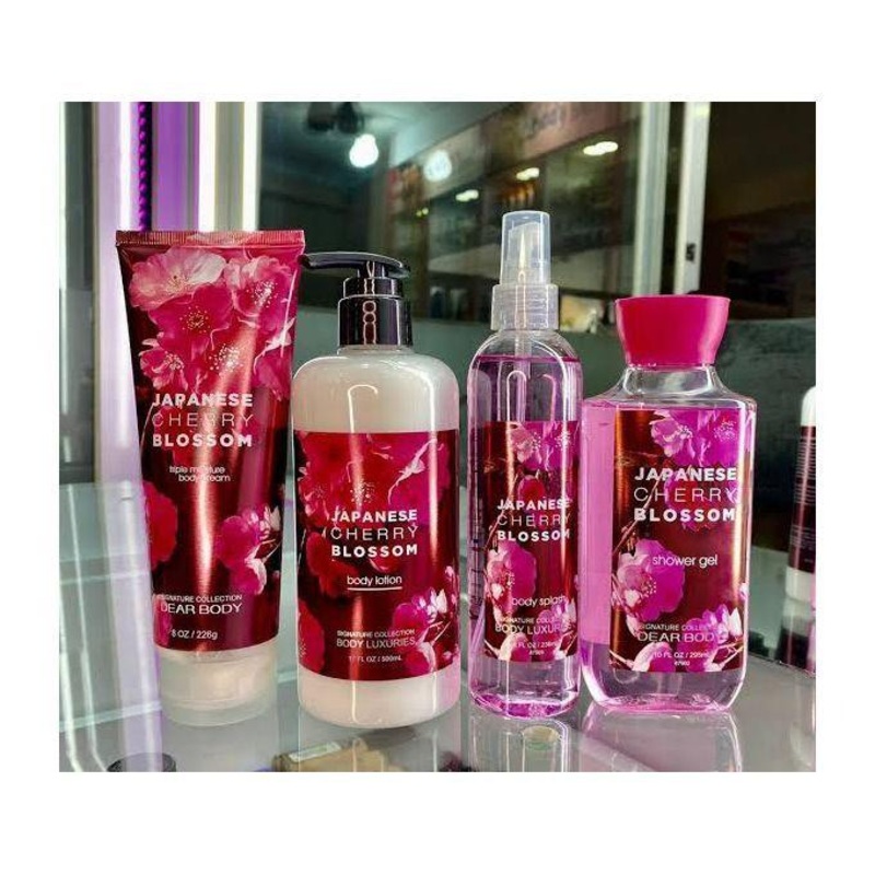 A full dear body set comes with shower gel,body cream,body lotion and a body mist