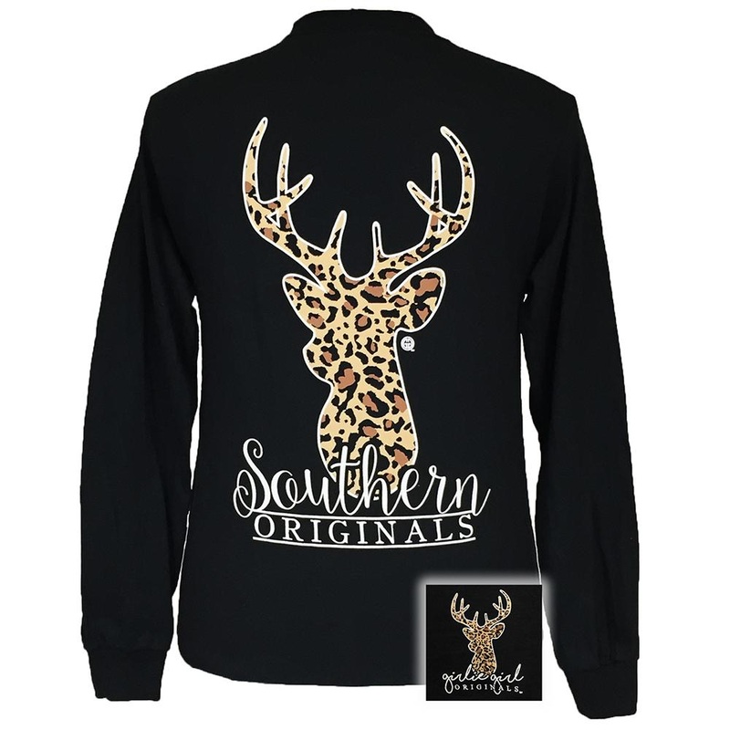 Leopard Deer-Black LS-1502|(LS) Black|YOUTH Small|YOUTH Medium|Adult Small|Adult Medium|Adult XXX Large