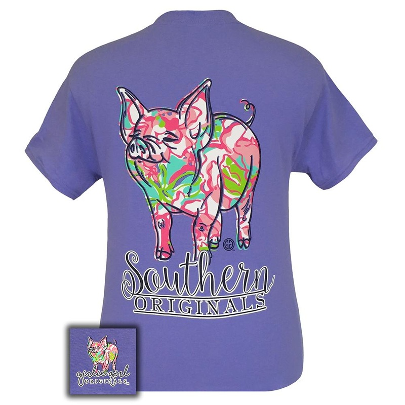 Pig Pattern Violet SS|Violet|YOUTH Small|YOUTH Medium|YOUTH Large|Adult Small|Adult Medium|Adult Large|Adult XXX Large|Adult X Large|Adult XX Large