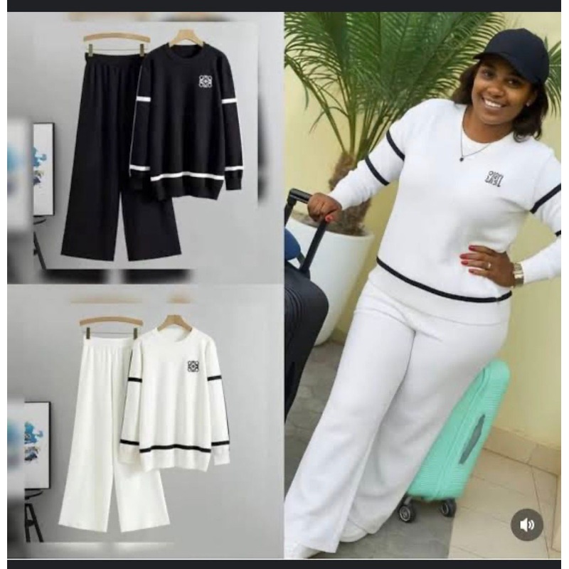 2 pc classy set Available in black, white , and suitable for ladies size 8, 10, 12,14,16
