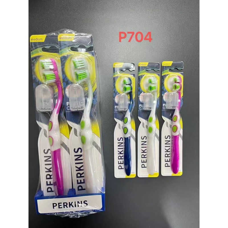 PERKINS P704 Medium Toothbrush  Twin Pack