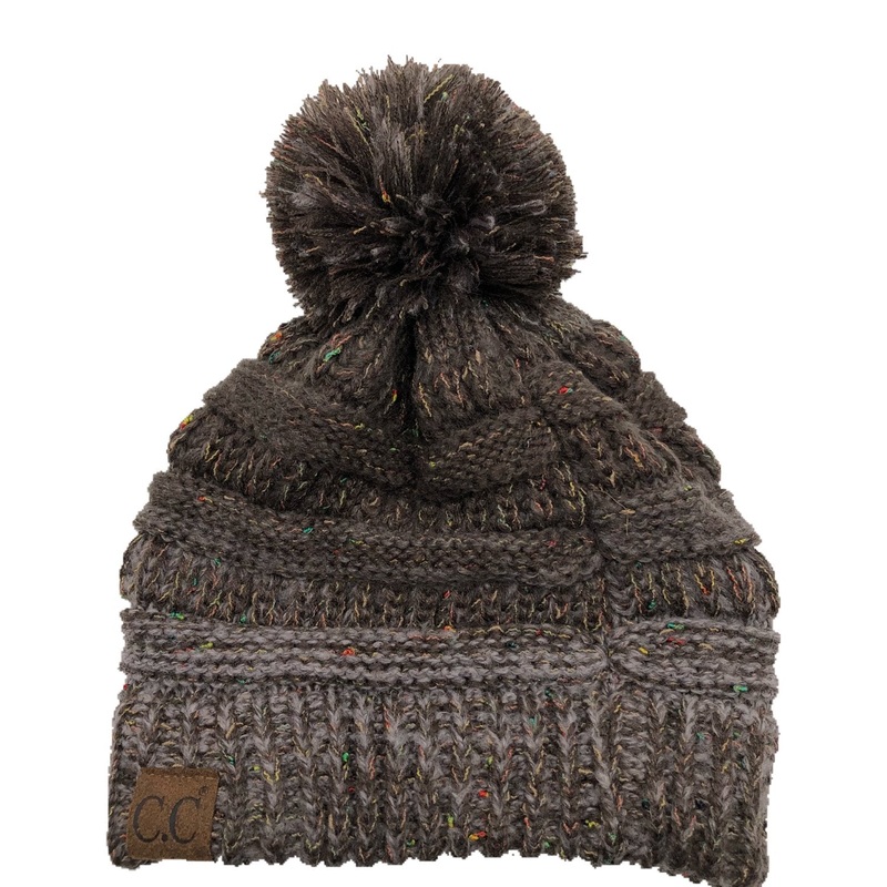 YJ-817 Ombre Speckled Pom Beanie – Brown