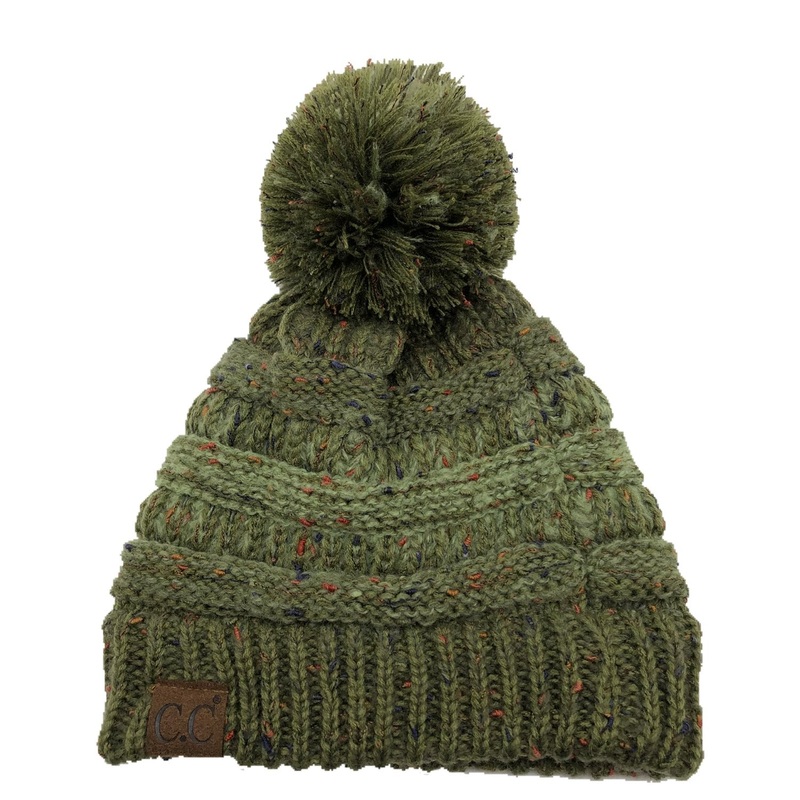 YJ-817 Ombre Speckled Pom Beanie – Sage