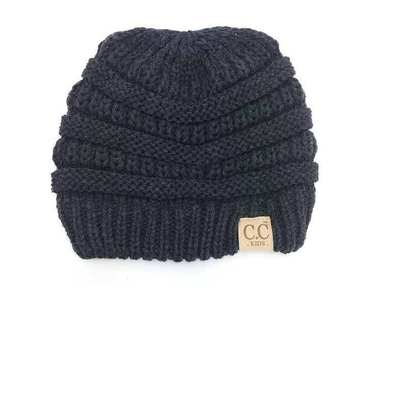 YJ-847 Dark Melange Grey Kid Beanie