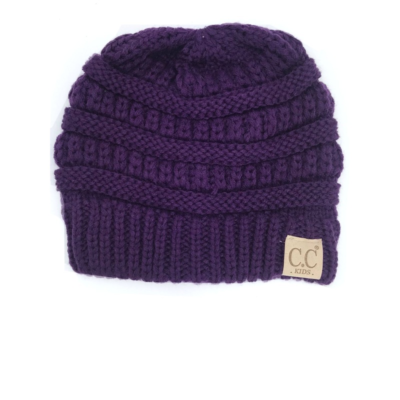 YJ-847 Dark Purple Kid Beanie