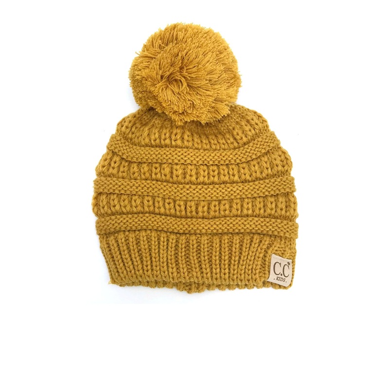 YJ-847 POM Mustard Kid Beanie