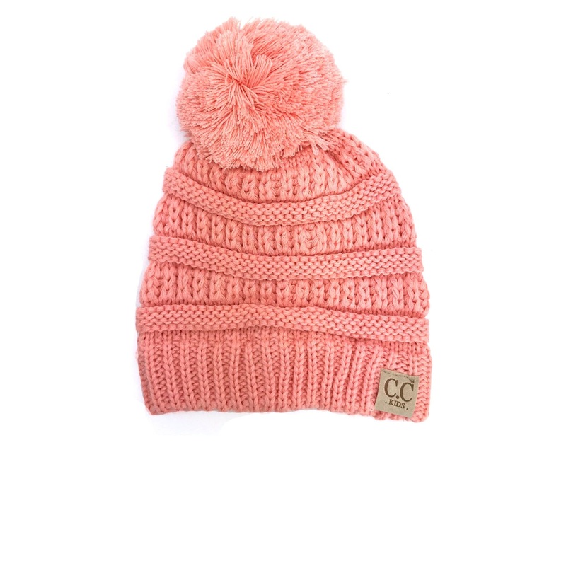 YJ-847 POM Peach Kid Beanie