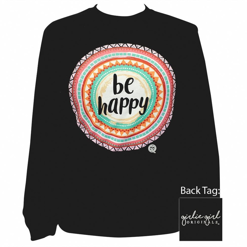 Be Happy-Black LS-2167|Black|Youth Small|Youth Medium|Youth Large|Adult Small|Adult Medium|Adult Large|Adult X Large|Adult XX Large|Adult XXX Large