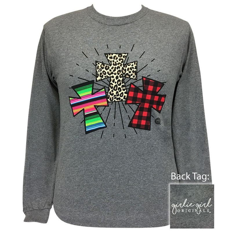 Pattern Crosses Graphite LS|Graphite|Adult Small|Adult Medium|Adult Large|Adult X Large|Adult XX Large|Adult XXX Large