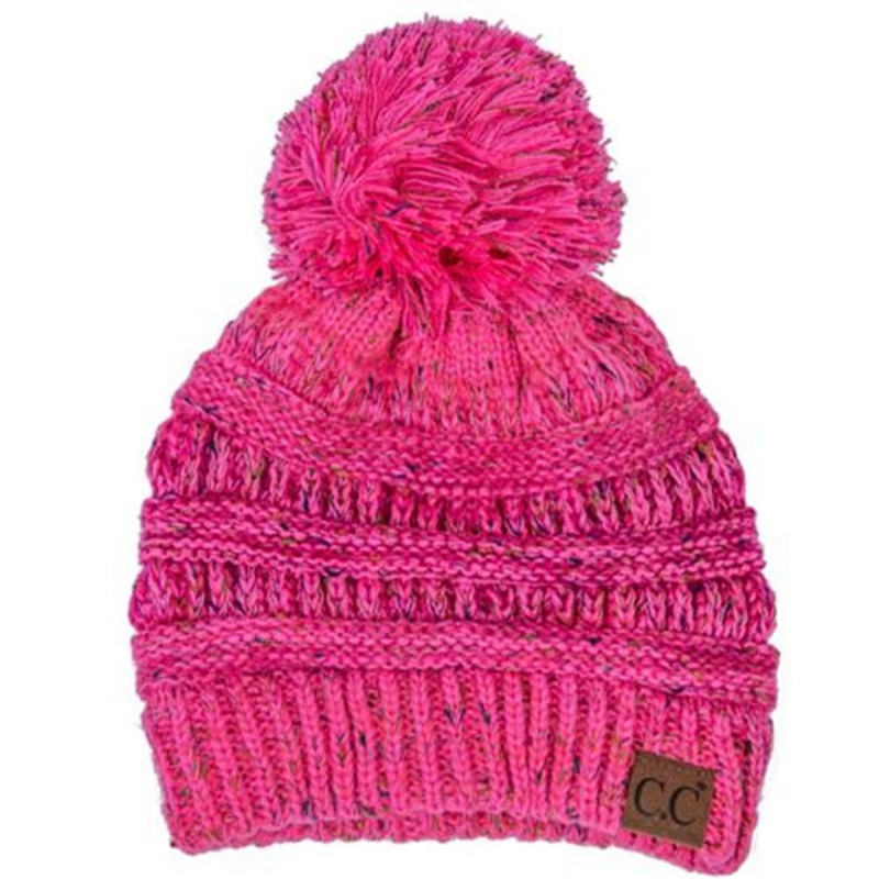 YJ-817 Ombre Speckled Pom Beanie – Bubblegum